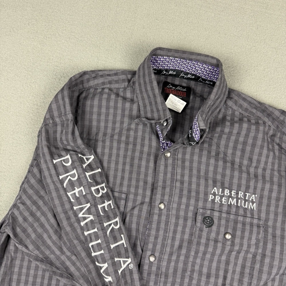 George Straight Wrangler Medium Black Plaid Troubadour Alberta Premium Flip Cuff